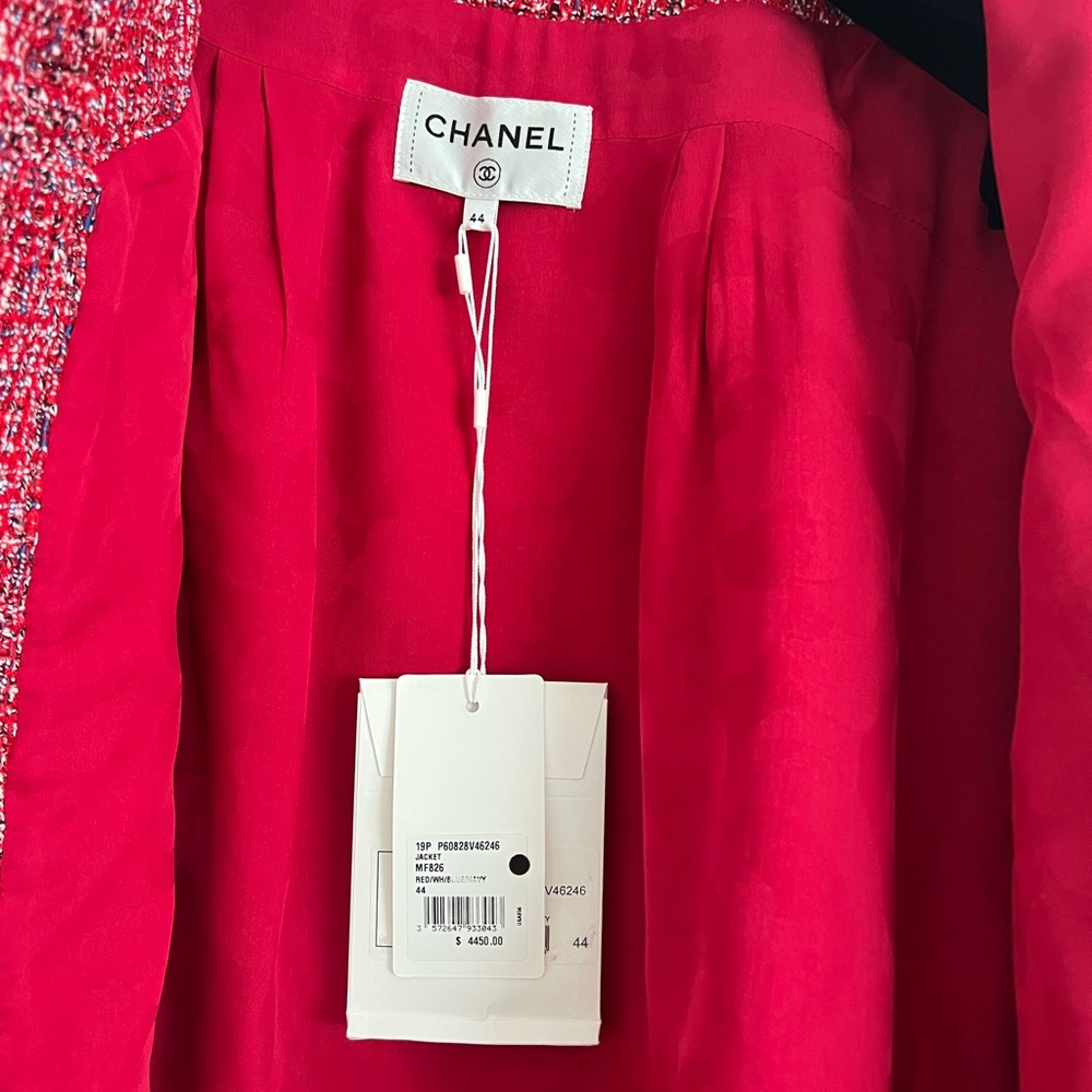 Red tweed Chanel jacket